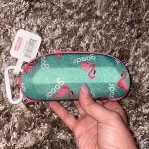 Goodr Flamingo Print Sunglasses Case - Green and Pink